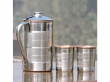 Steel Outer and Copper Inner Ayurvedic Water Jug with Two Copper Tumblers