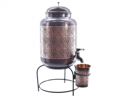 5 Liter Copper Water Dispenser with 1 Tumbler and Stand