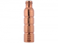 Hammered Pure Copper Water Bottle Seamless 1000 Ml Capacity