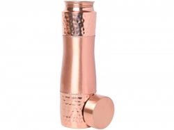 Pure Copper Water Bottle Wide Mouth 1000 Ml Capacity Plain