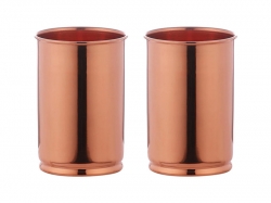 Set of Two Plain Copper Tumblers fo